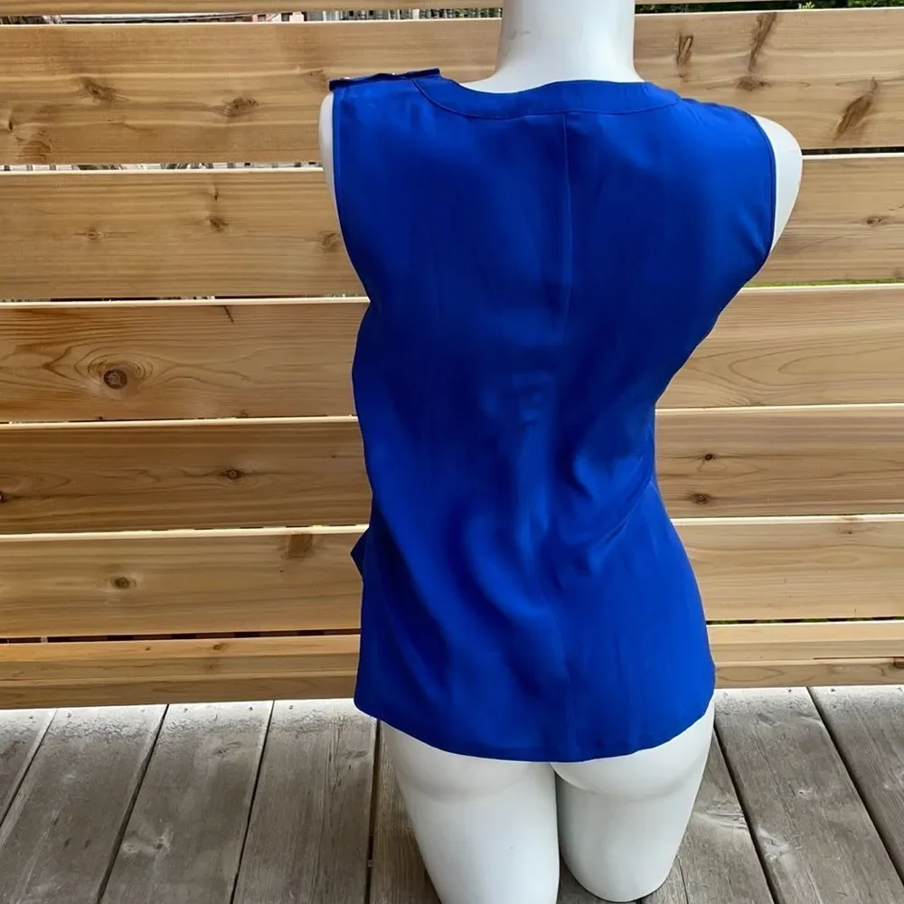 Tina Turk cobalt blue gold button detail blouse - Picture 2 of 8